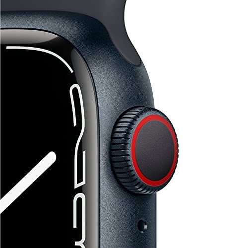 Apple Watch Series 7 (GPS + Cellular) 45mm Aluminum Case with Midnight Sport Band - MKJ73LL/A
