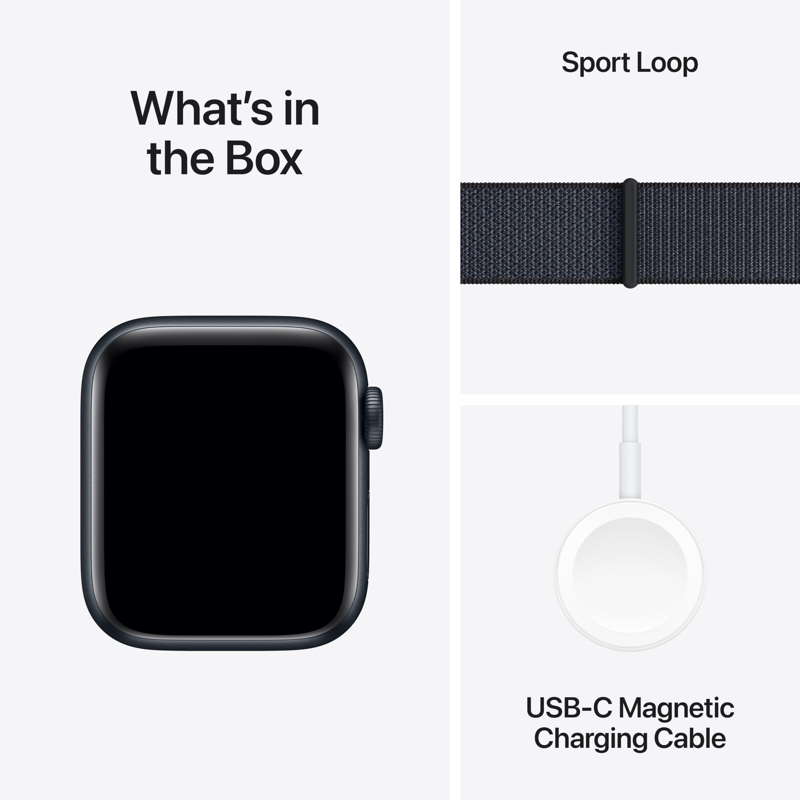 Apple Watch SE 2nd Gen (GPS) 40mm Aluminum Case with Ink Sport Loop - Midnight - (2024) - MXEA3LL/A