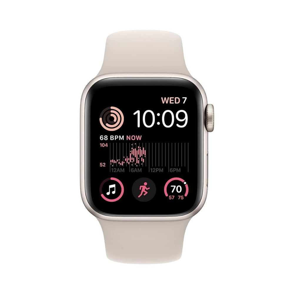 Apple Watch SE 2nd Gen GPS+Cellular 44mm Starlight Al w/ Starlight Sport Band - M/L - MRGW3LL/A