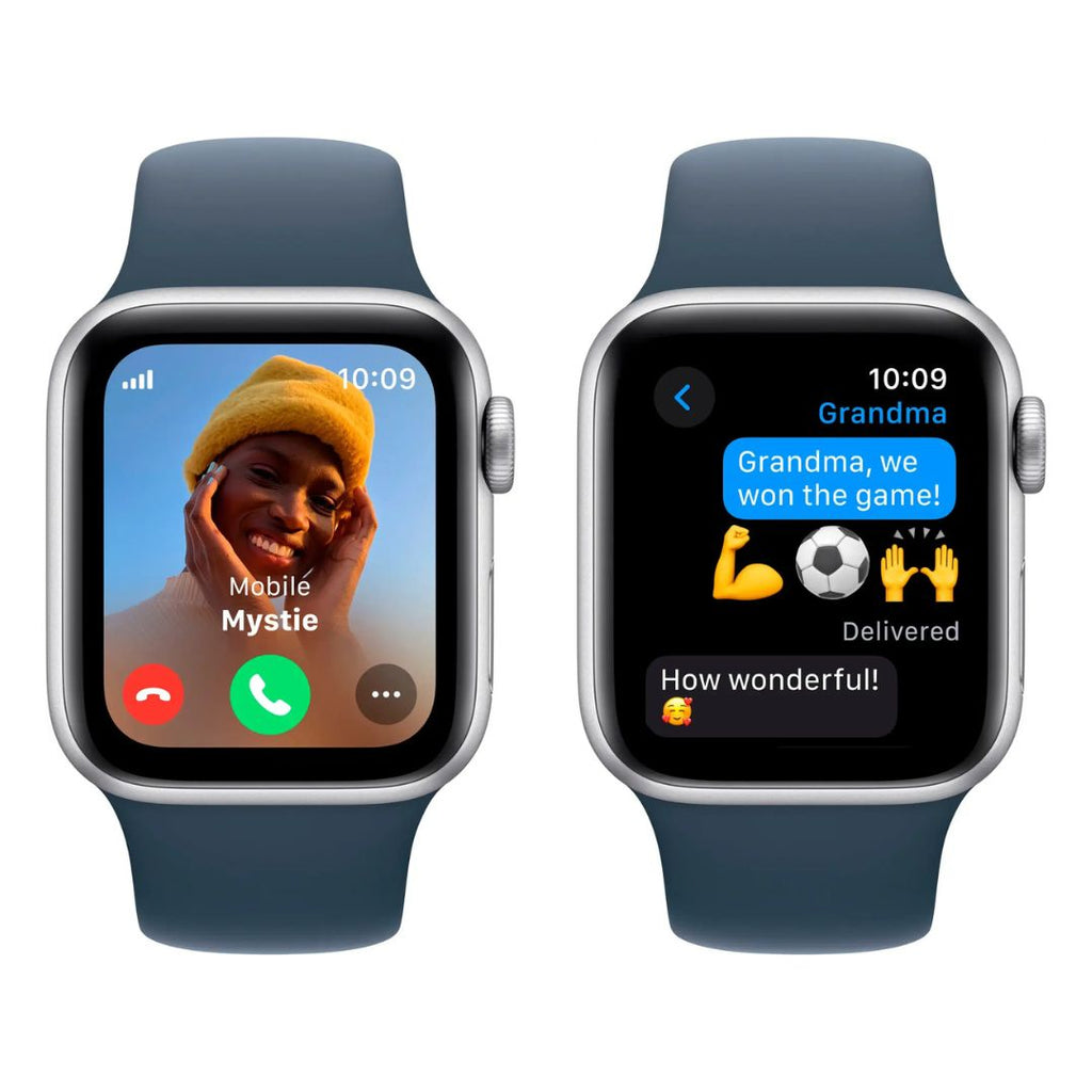 Apple Watch SE 2nd Gen (GPS+Cell) ? 40mm Silver Aluminum Case with Storm Blue Sport Band (M/L) ? MRGL3LL/A (2022)