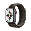 Apple Watch SE (GPS + Cellular, 44mm) Space Gray Aluminum Case with Tornado/Grey Sport Loop - MKRT3LL/A