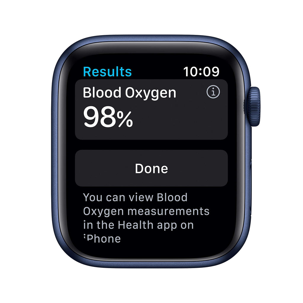 Apple Watch Series 6 GPS 44mm Blue Aluminum Case with Deep Navy Sport Band Blue - M00J3LL/A