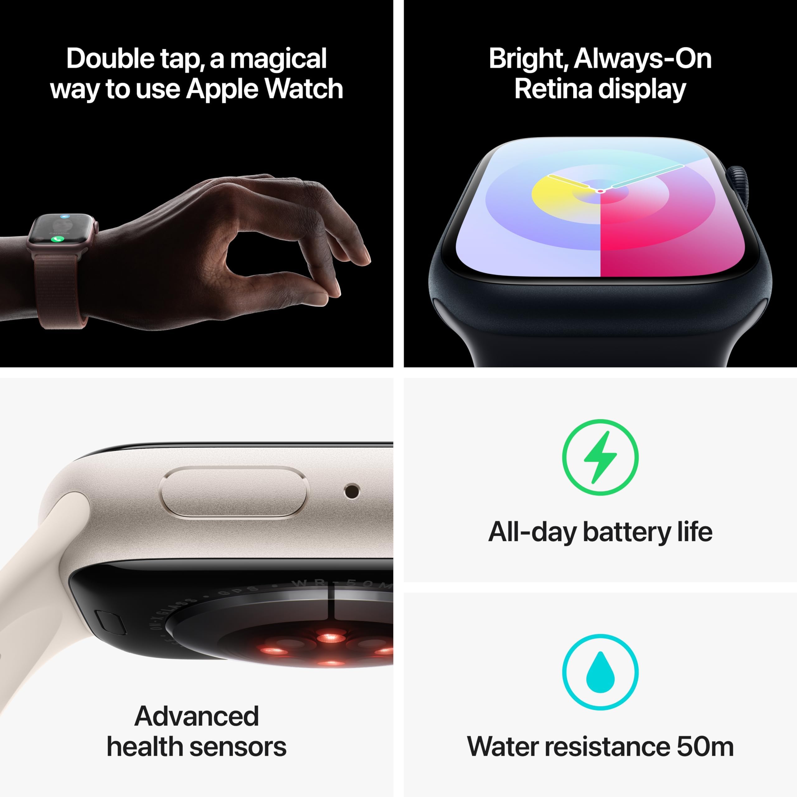 Apple Watch Series 9 (GPS) 45mm Aluminum Case with RED Sport Band - M/L - (PRODUCT) RED - MRXK3LL/A