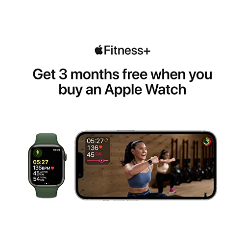 Apple Watch Series 7 (GPS, 41mm) Starlight Aluminum Case with Starlight Sport Band, Regular - MKMY3LL/A