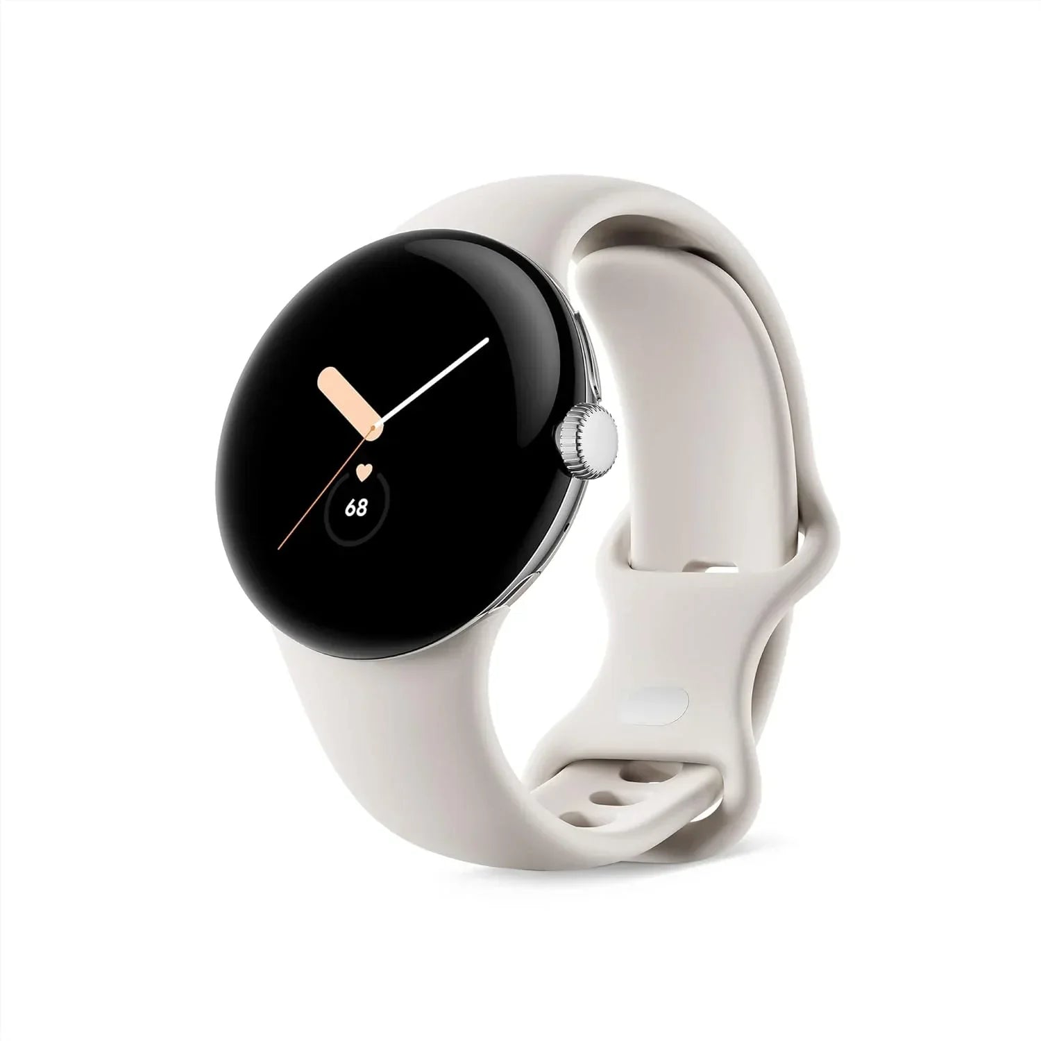 Google Pixel Watch (Wifi) 41mm Silver Stainless Steel w/Chalk Active Band