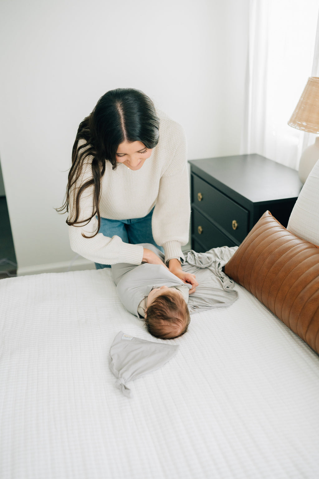 Swaddle and Hat - Tranquil Dove