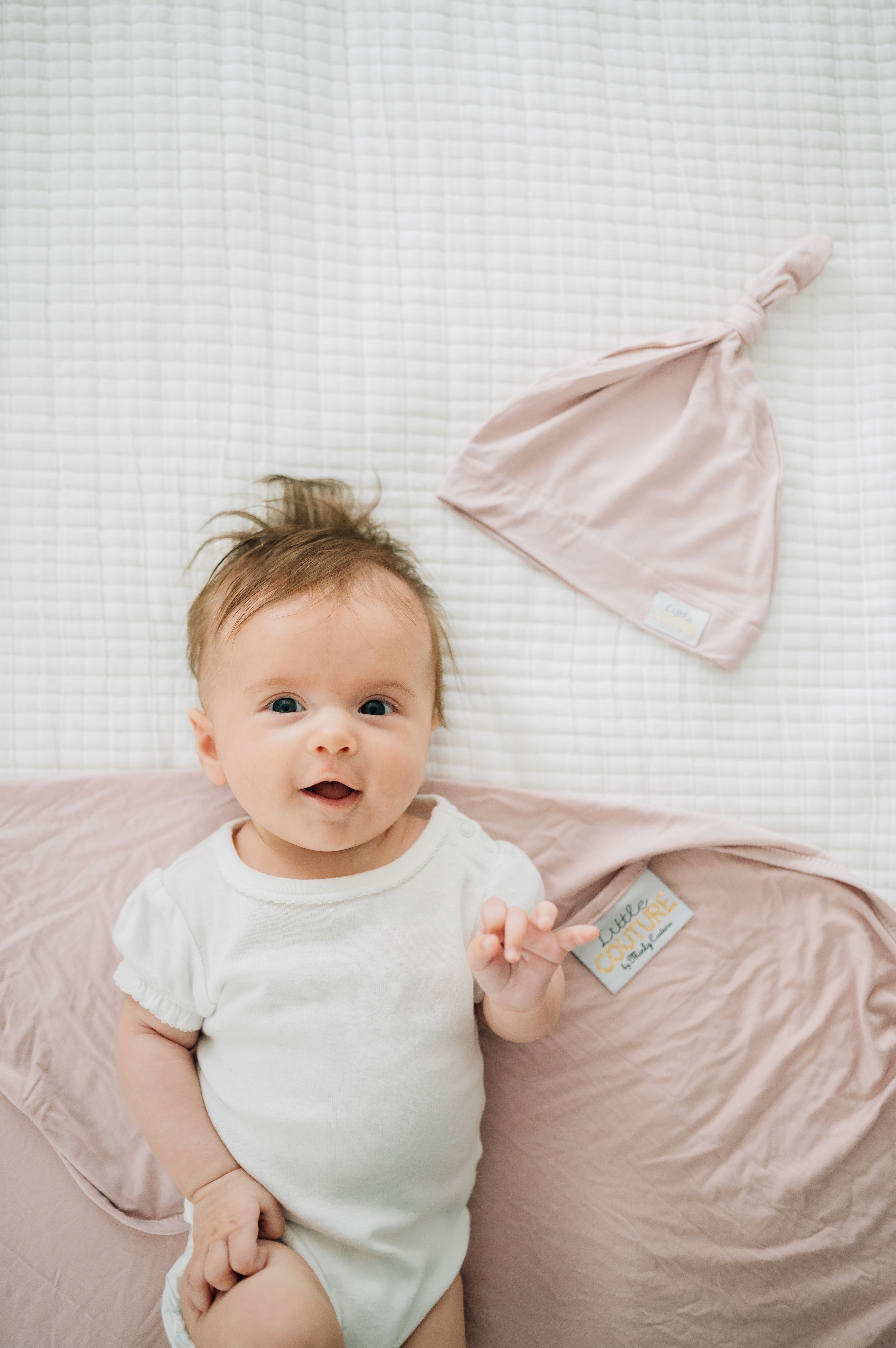 Swaddle and Hat - Blush
