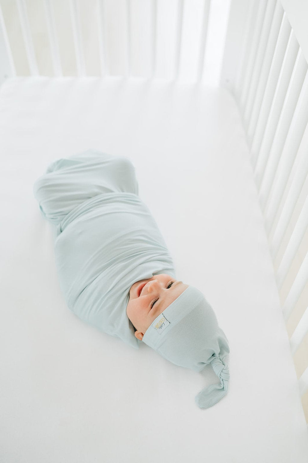 Swaddle and Hat - Icy Blue