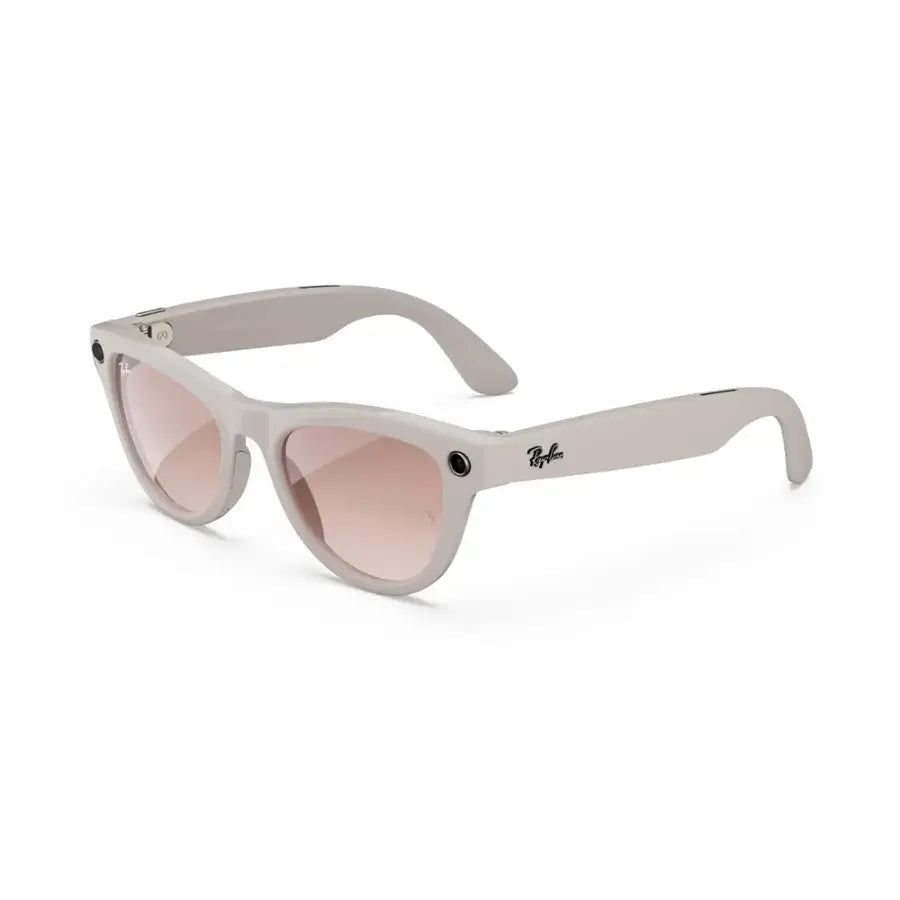 Ray-Ban Meta Skyler Glasses with Meta AI ? Audio, Photo, and Video Compatibility ? Pink Lenses ? Shiny Chalky Gray ? 67001352