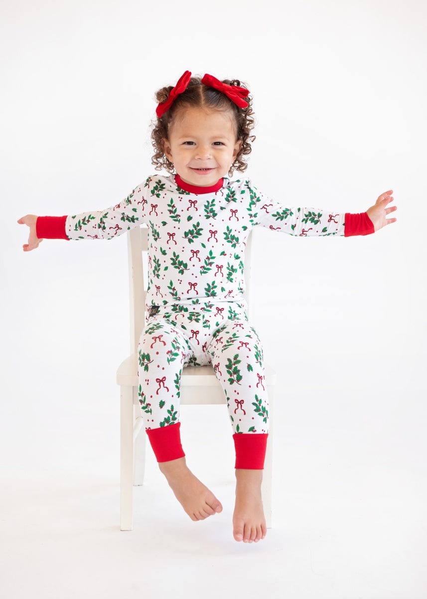 Snug-Fitting Unisex Toddler Matching Set - Holiday Bow