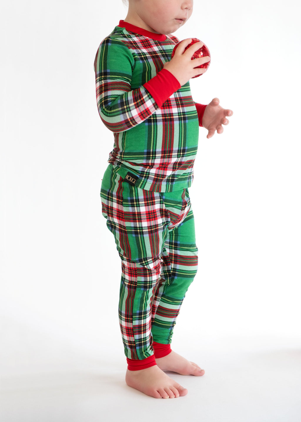 Snug-Fitting Unisex Toddler Matching Set - Green Plaid