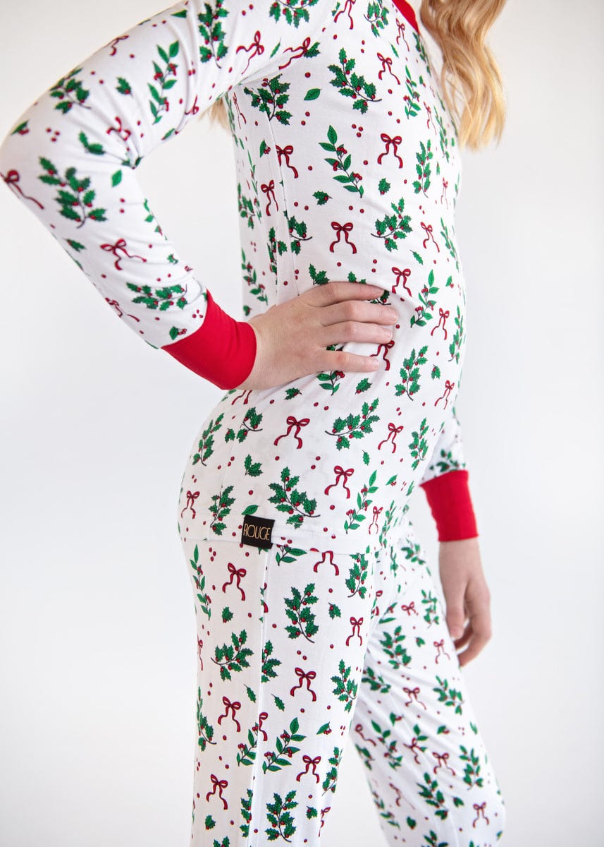 Snug-Fitting Unisex Tween Matching Set - Holiday Bow