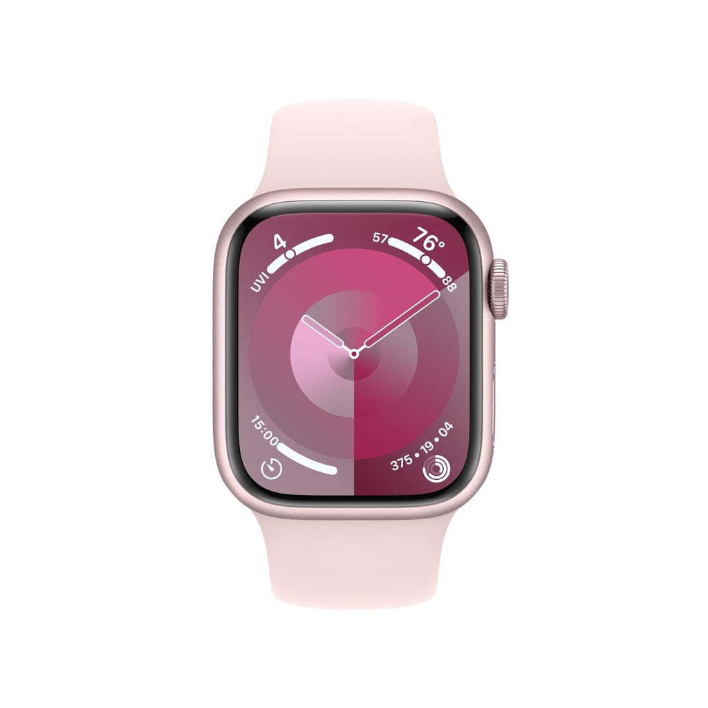 Apple Watch Series 9 (GPS + Cellular) 41mm Aluminum Case with Light Pink Sport Band - S/M - Pink
