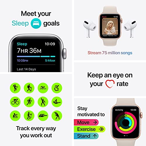Apple Watch SE (GPS + CEL - 40mm) Gold Aluminum Maize White Sport Loop - MKQP3LL/A